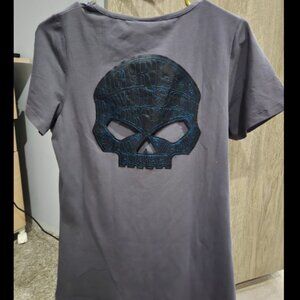 Harley Davidson women's peep hole skull shirt